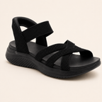 Women's Comfy Knit Cross-Strap Cushioned Walking Sandals
